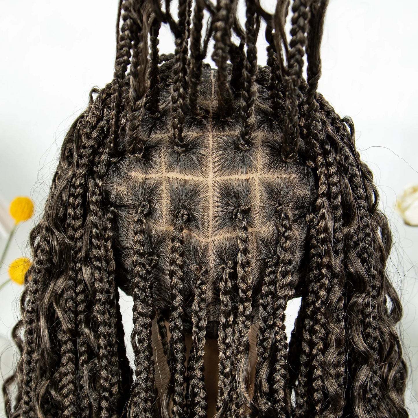 32" Natural Boho Knotless Braids Wig | HD Lace Front | Baby Hair | Synthetic Luxegan