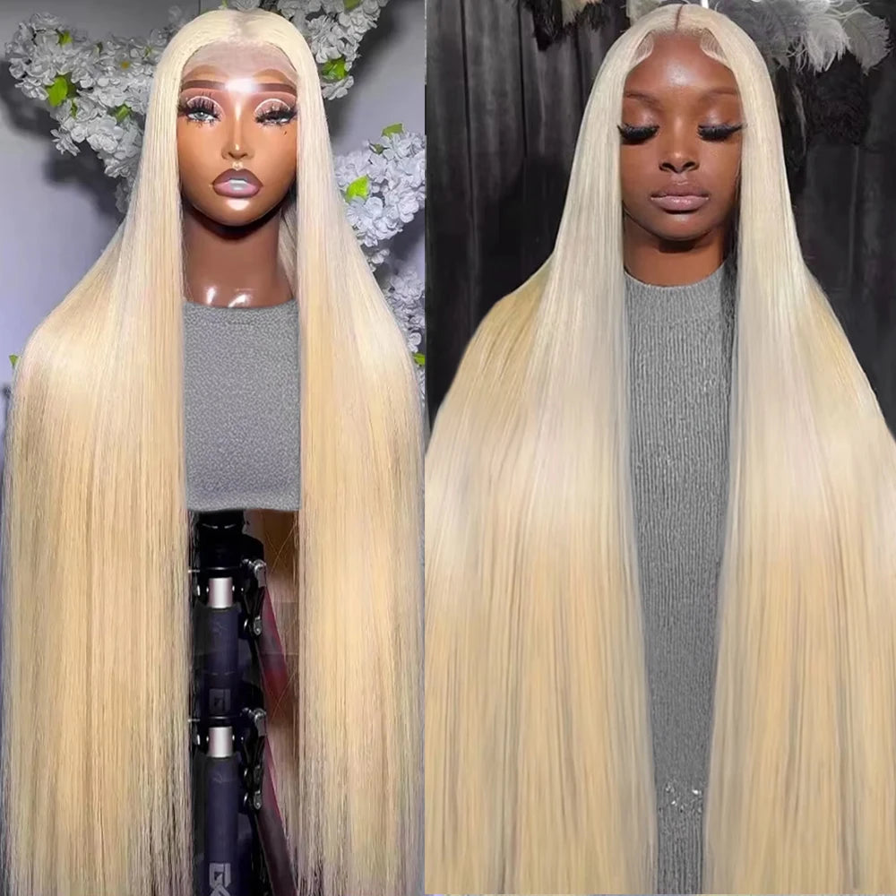 613 Honey Blonde Straight 13x6 HD Lace Frontal Human Hair Wig | Transparent Brazilian Remy 13x4 Lace Frontal for Women Luxegan