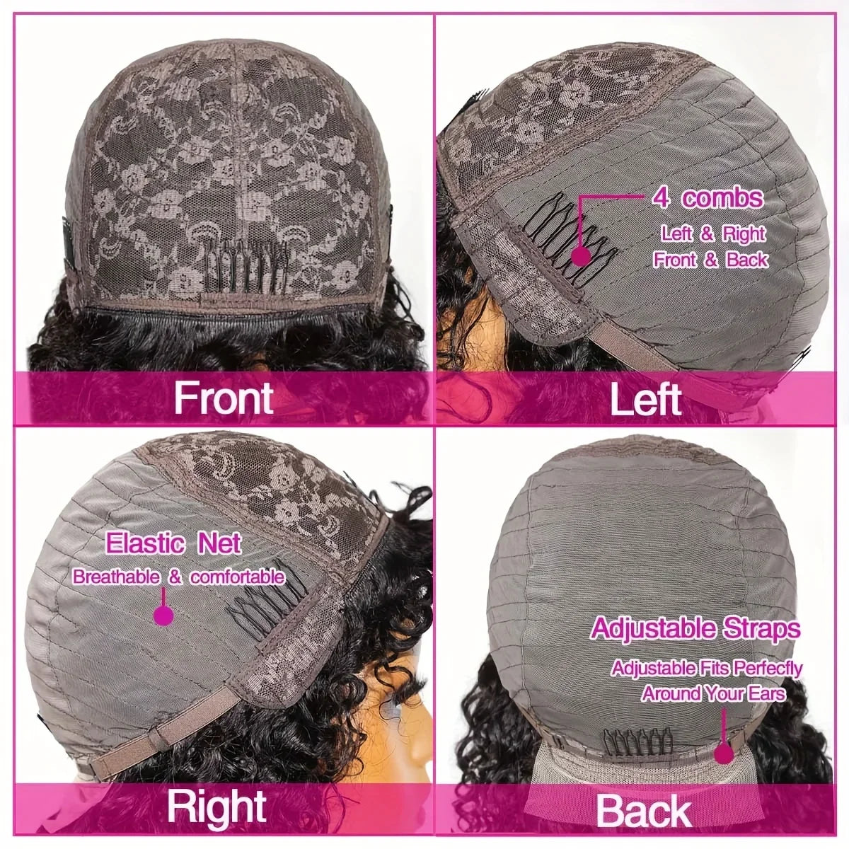 30 Inch Loose Water Wave Wig with Bangs | Full Machine Made Brazilian Remy Human Hair (Natural, All Colors Dyeable) Luxegan