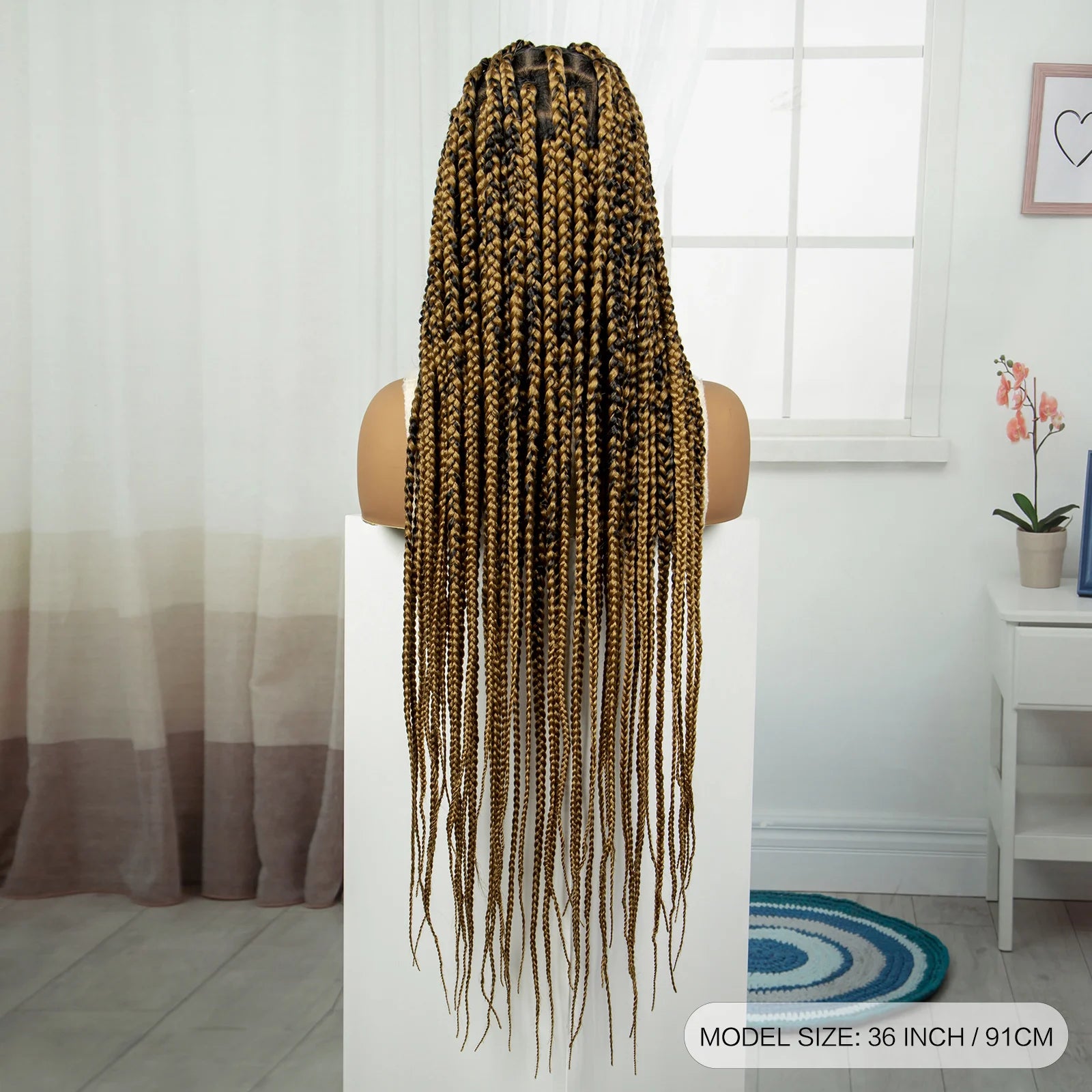 36" Knotless Box Braids Wig | Full Lace | Baby Hair | Natural Look Luxegan