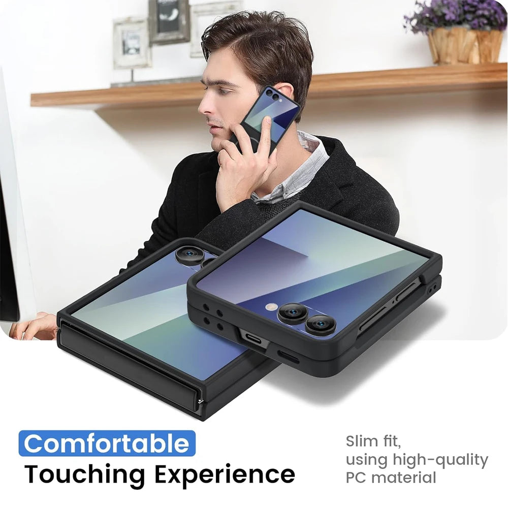 Funda Transparente Magnética para Teléfono Móvil UYUXIO para Samsung Galaxy Z Flip 7, Carcasas de Carga Inalámbrica, Cubierta Delgada Resistente con Imán