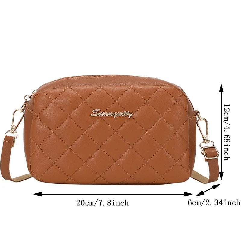 Small Messenger Bag for Women | Trendy Lingge Embroidery & Chain Crossbody Purse Luxegan