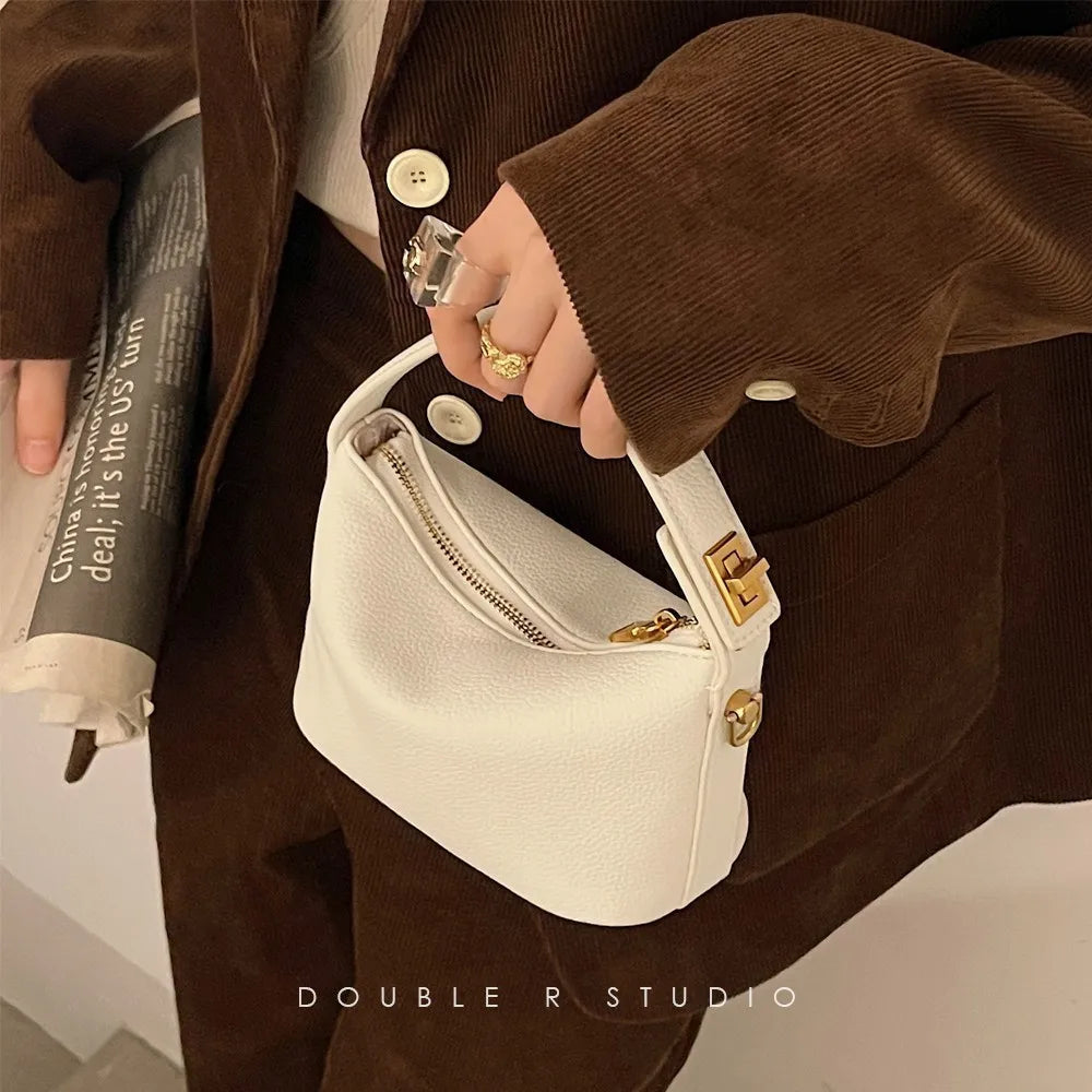 Urban Simplicity Retro Square Bag | Sophisticated Soft Leather Crossbody Handbag | Elegant Minimalist Shoulder Bag | Luxury "Dignified" Small Box Purse for Daily Matching Luxegan