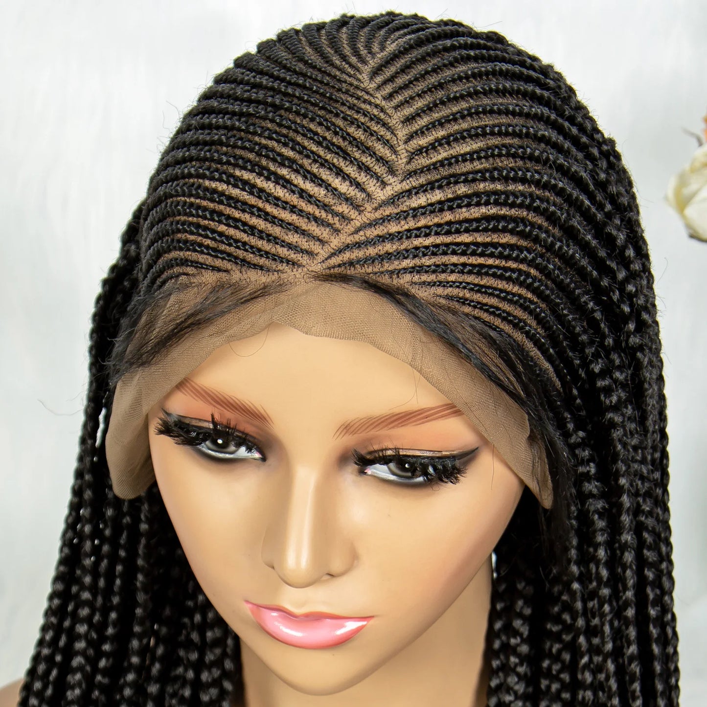 Fulani Cornrow Box Braids Wig | Full Lace Front | Baby Hair | KIMA Synthetic Luxegan