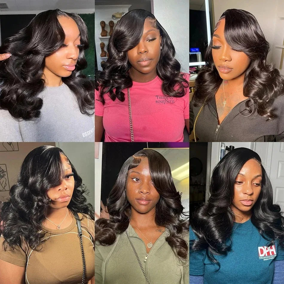 Brazilian Body Wave Bob Wig | 13x6 HD Transparent Lace Front & 13x4 Lace Frontal Human Hair Wig (Pre-Plucked 14-16 Inch for Women) Luxegan