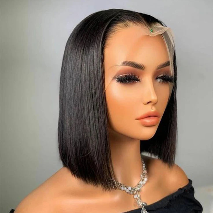 180% Density Deep Wave Bob Wig | Transparent Lace Front Human Hair Luxegan