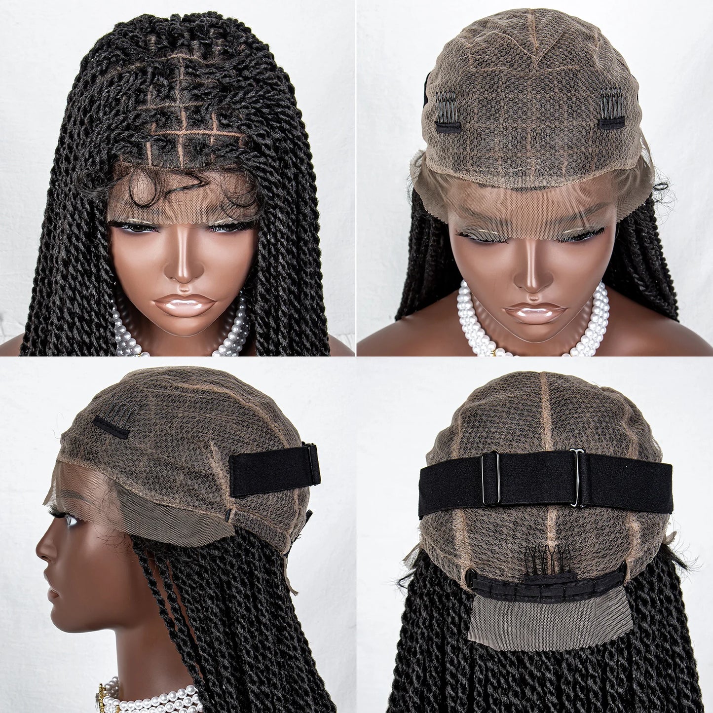 40" Long Straight Braided Wig | Full Lace | Baby Hair | Colored Braids Luxegan