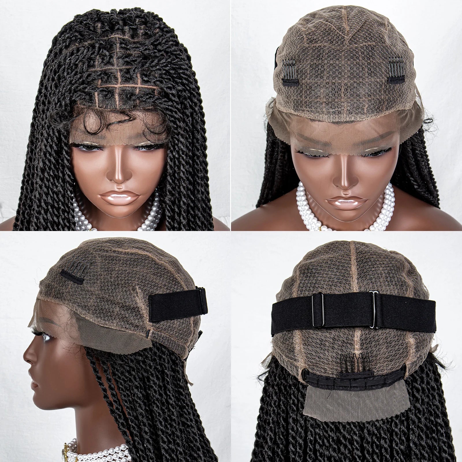 40" Long Straight Braided Wig | Full Lace | Baby Hair | Colored Braids Luxegan