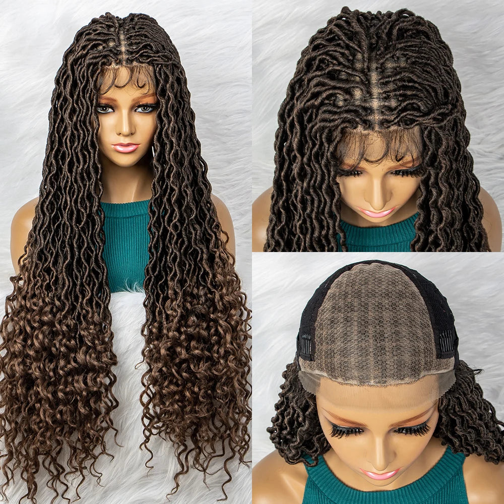 Goddess Box Braids Wig | Curly Ends | Full Lace | Crochet Hair | Black Women Luxegan