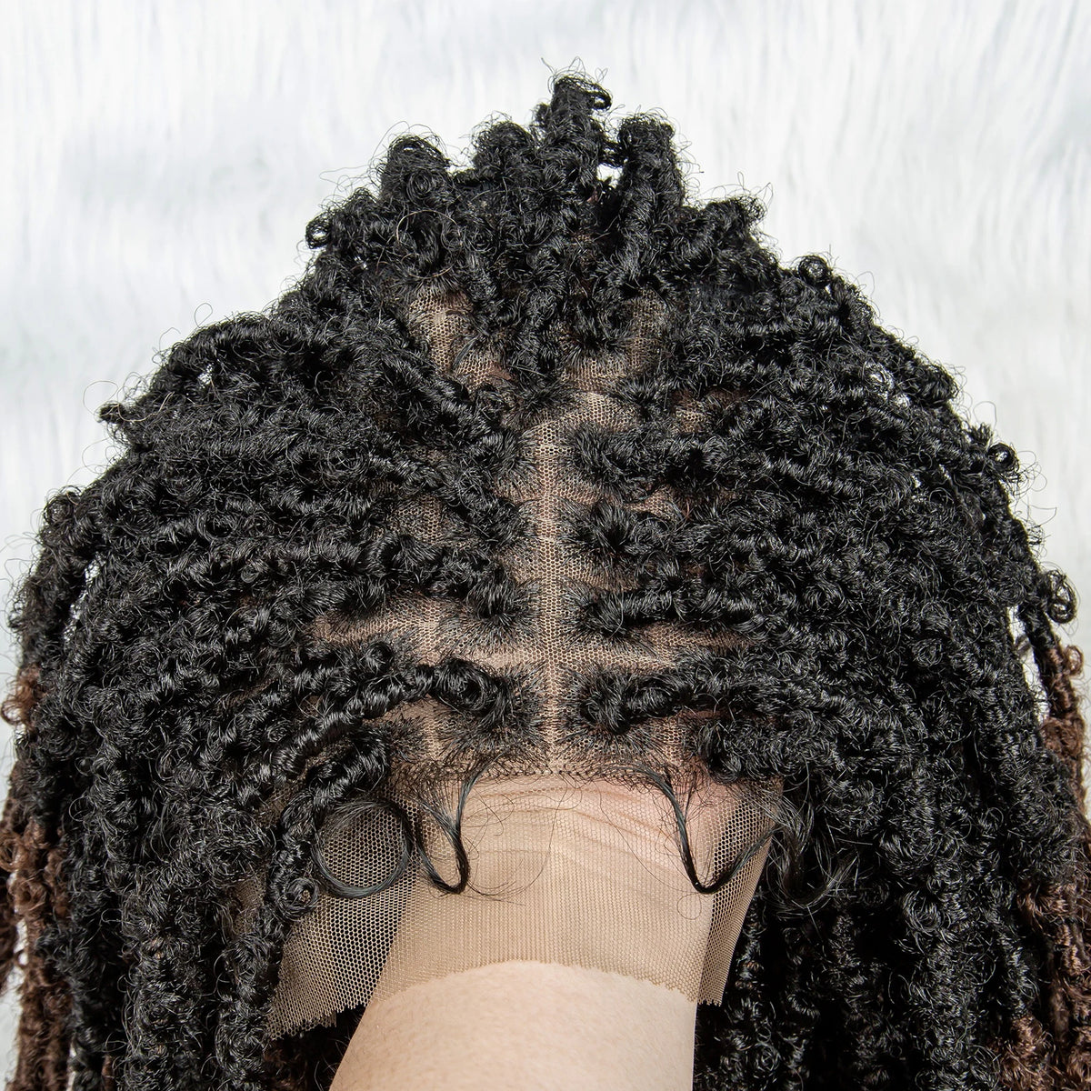 KIMA Pelucas trenzadas sintéticas de 14 pulgadas Peluca frontal de encaje Pelucas trenzadas 9x6 Trenzas de caja sin nudos con pelo de bebé para mujeres negras
