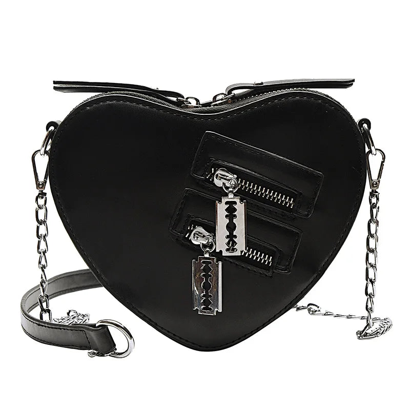 Luxury Designer Heart Shape Shoulder Bag | Top-Quality PU Leather Heart Handbag & Crossbody | Fashionable Gold Chain "Flap" Purse for Women Luxegan