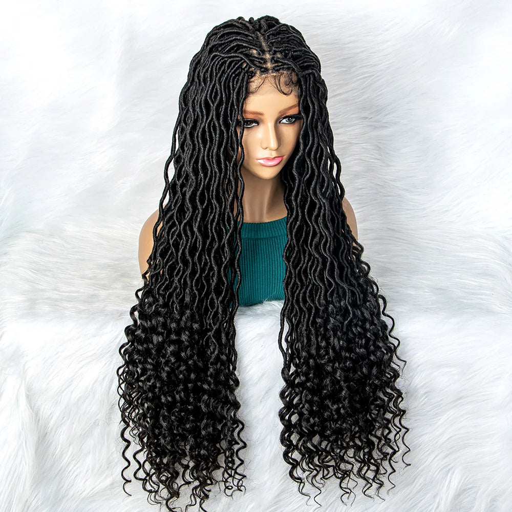 Goddess Box Braids Wig | Curly Ends | Full Lace | Crochet Hair | Black Women Luxegan