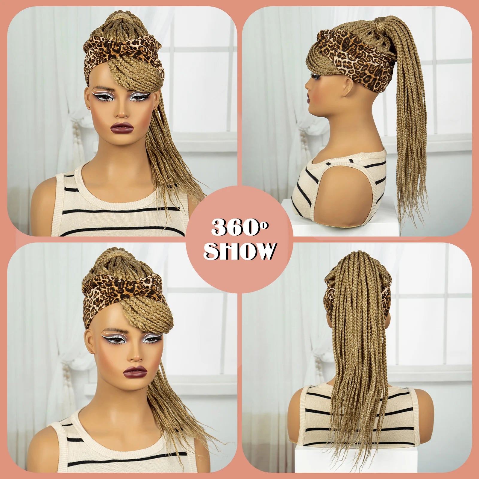 613 Blonde Ponytail Headband Braid Wig with Bangs | Knotless Style Luxegan