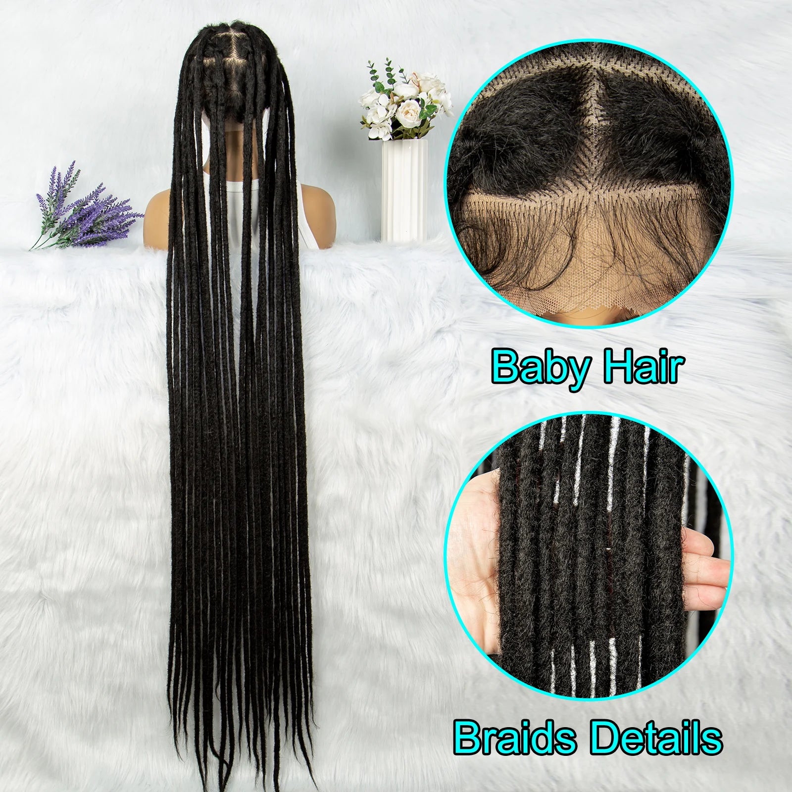KIMA 50" Extra Long Box Braids Wig | Full Lace Front Luxegan