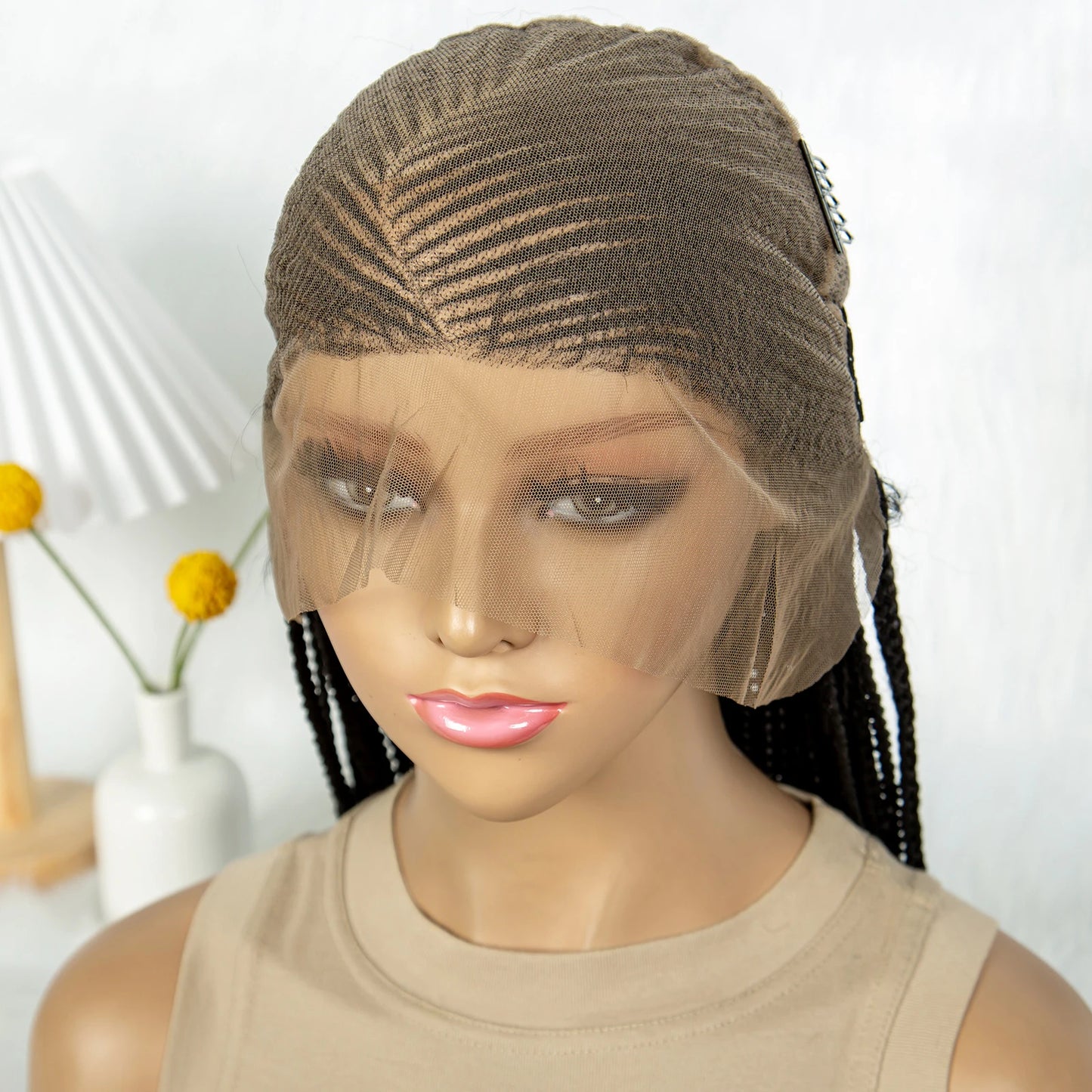 Full Lace Cornrow Box Braids Wig | Crochet Braided Style Luxegan