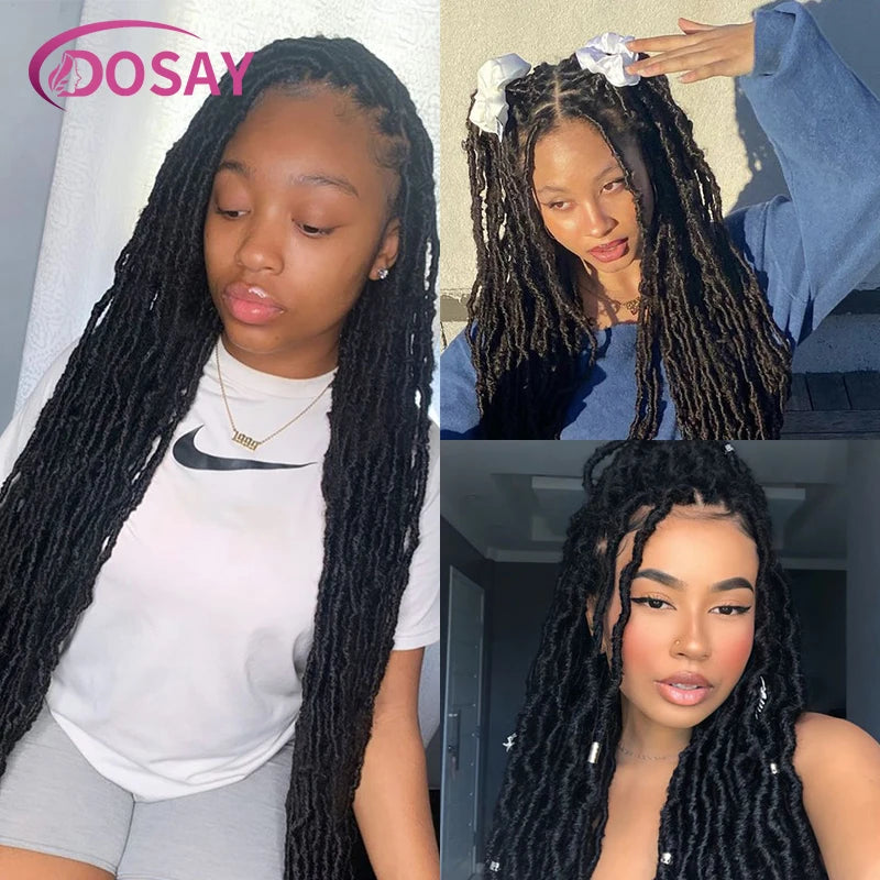 40" Butterfly Locs & Passion Twist Wig | 360 Full Lace | Box Braids | Baby Hair | Synthetic Luxegan