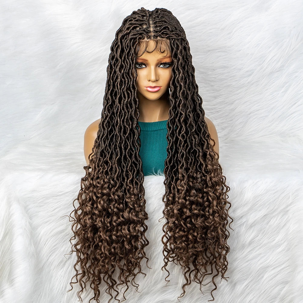 Goddess Box Braids Wig | Curly Ends | Full Lace | Crochet Hair | Black Women Luxegan