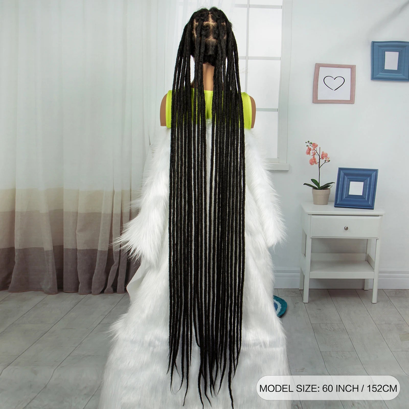 60" Super Long Knotless Box Braids Wig | Transparent Full Lace Luxegan