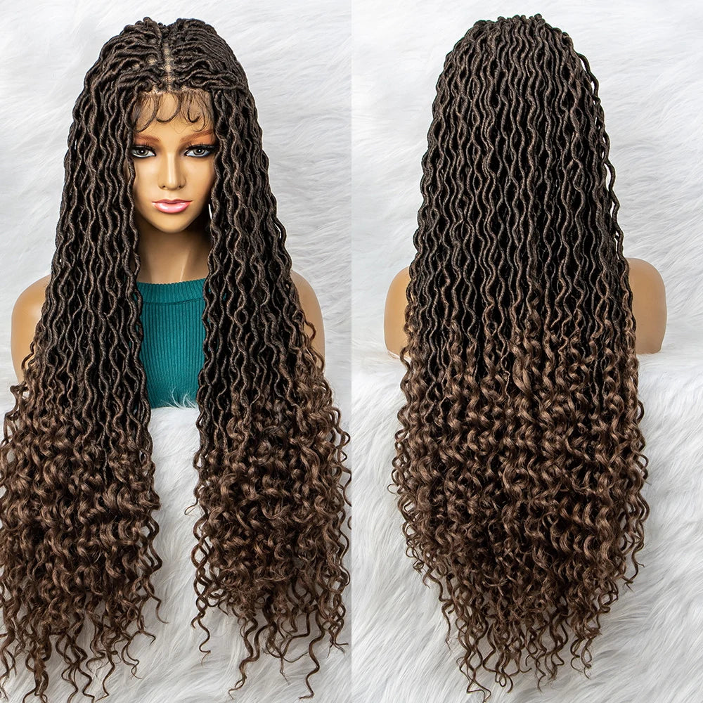 Goddess Box Braids Wig | Curly Ends | Full Lace | Crochet Hair | Black Women Luxegan