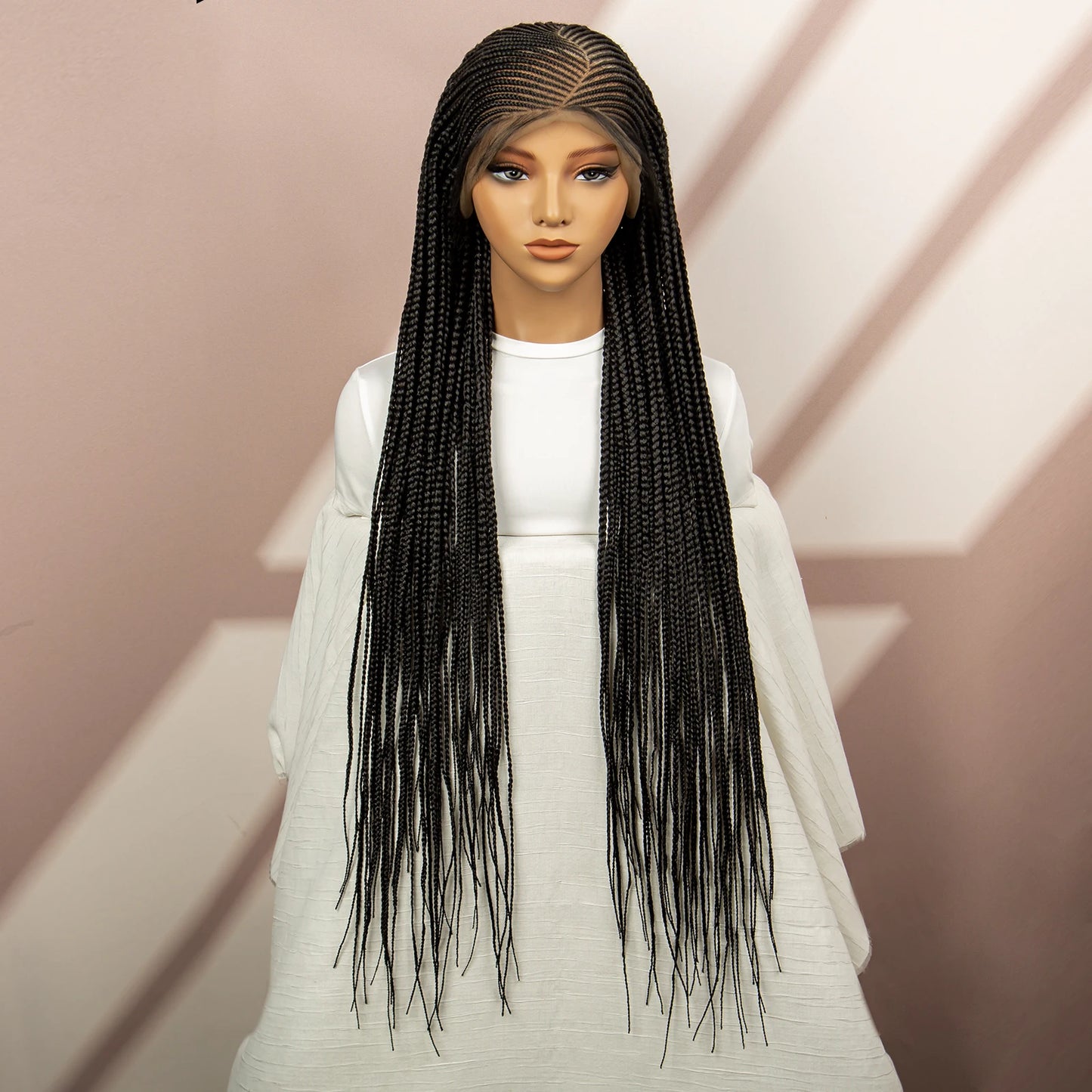360 Lace Box Braided Wig | Cornrow Braids | Kanekalon Synthetic Hair | Natural Baby Hair