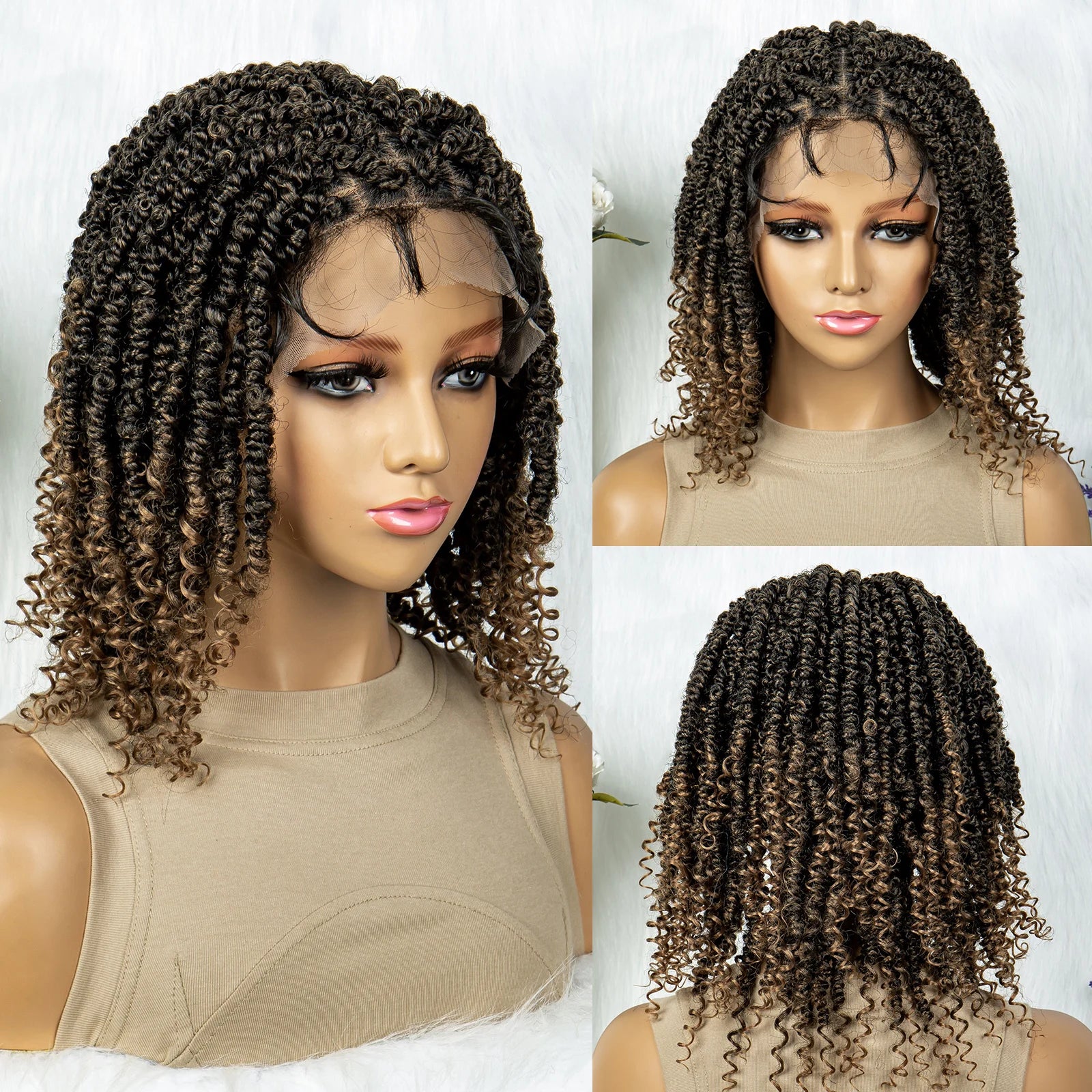 Curly End Twisted Braids Wig | 9x6 Lace Front with Baby Hair Luxegan