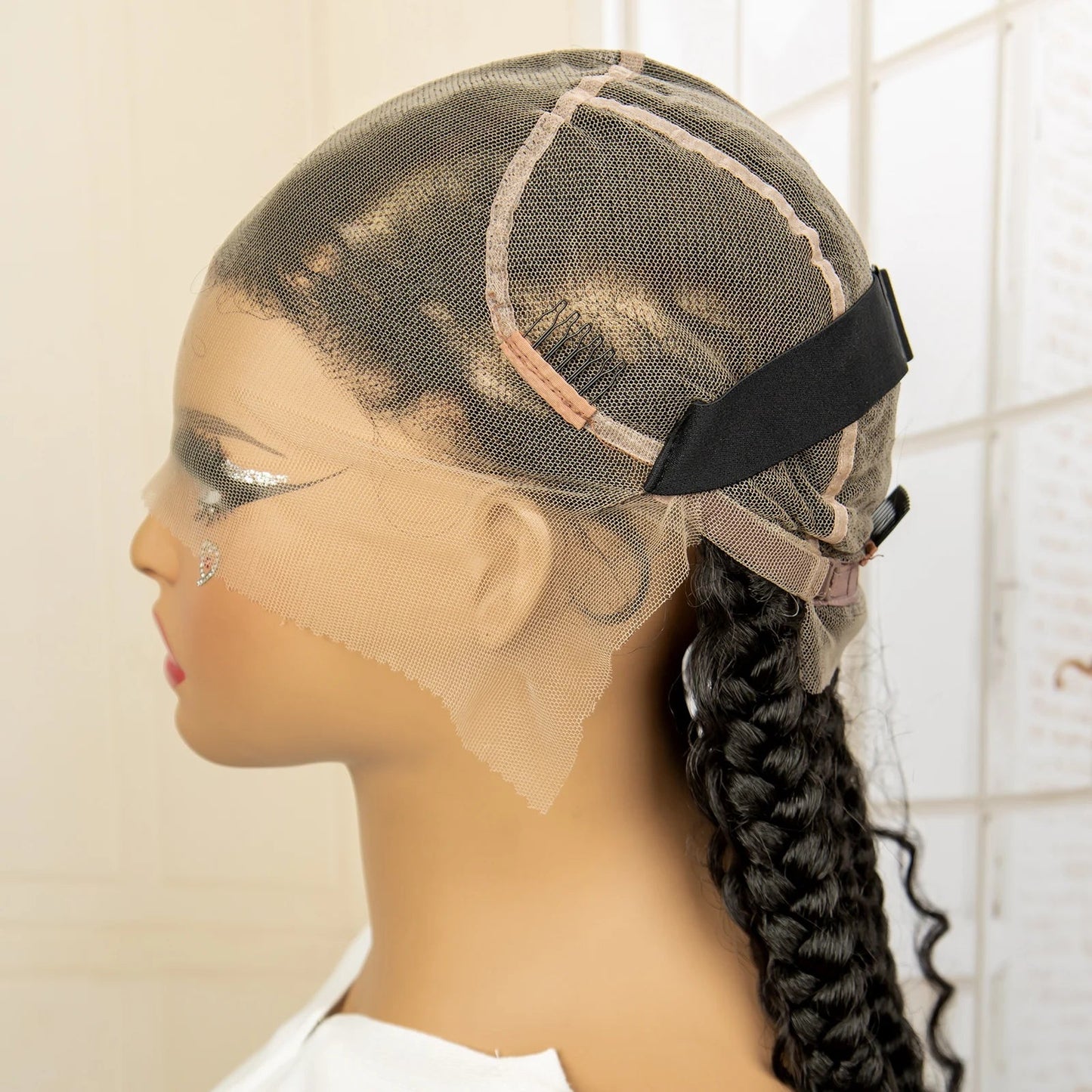 Boho Cornrow & Knotless Box Braids Wig | Full Lace | Kanekalon Hair | Women's Braided Wig Luxegan