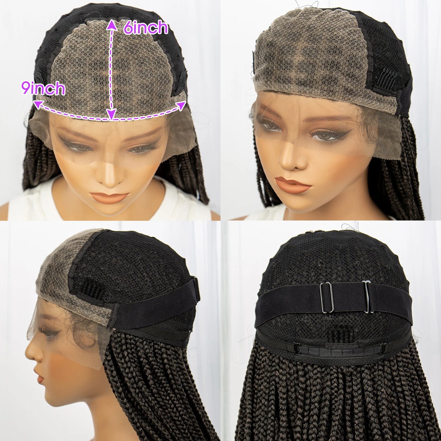 36" Knotless Braids Wig with Curly Ends | Lace Front | Synthetic Hair | Black Women
