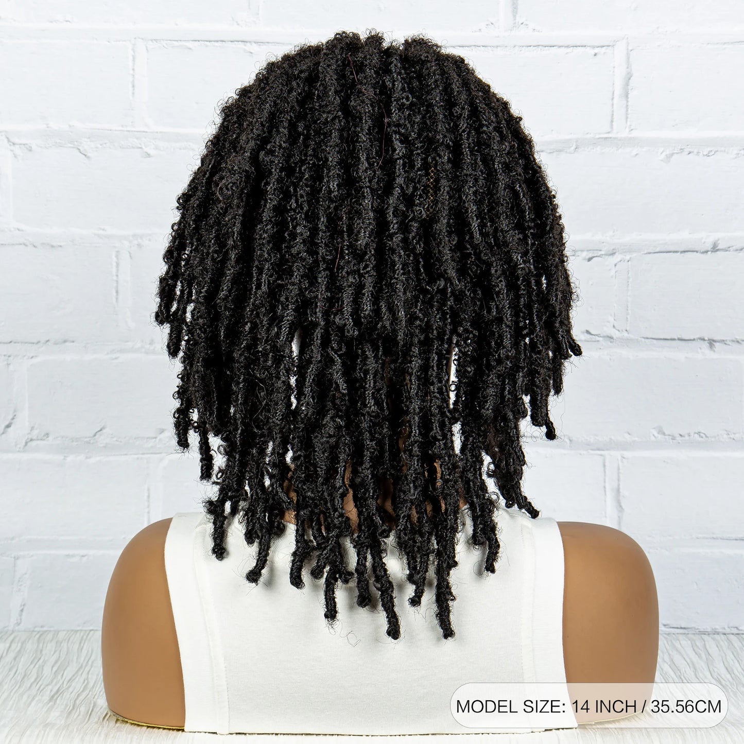 Burgundy Short Faux Locs Wig | Knotless Braids | Synthetic Lace Front | With Baby Hair | For Women