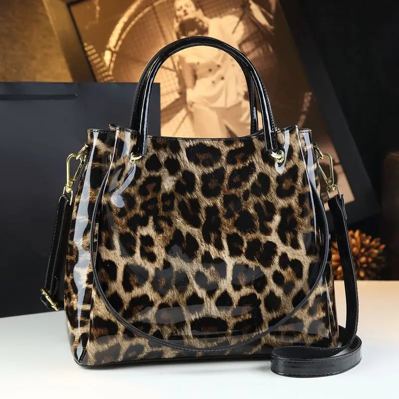 Genuine Leather Crocodile Print Bucket Bag | Vintage Tote & Messenger Luxegan