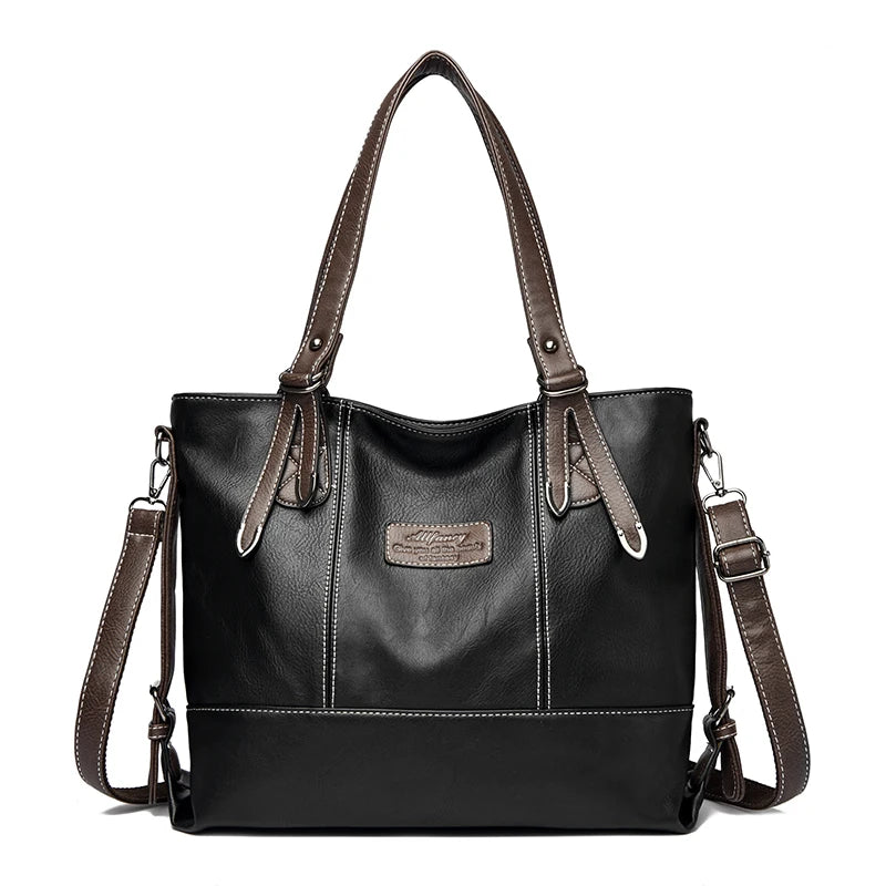 Four Arrows Genuine Brand Luxury Handbag | Top Quality PU Leather Large Shoulder Bag | Designer Crossbody with Sequined Accents & Color-Blocking Strap Luxegan