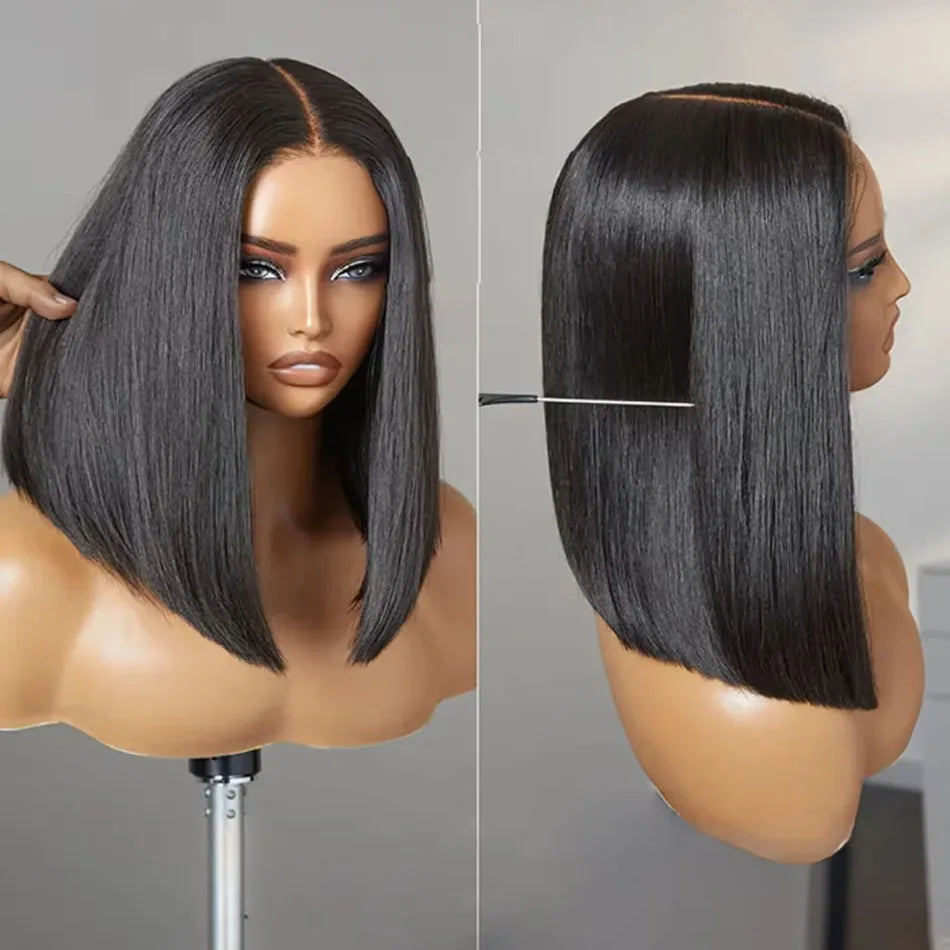 12A Bone Straight Bob Wig | Ready to Go | Glueless | Lace Frontal & Closure Options | Brazilian Remy Human Hair