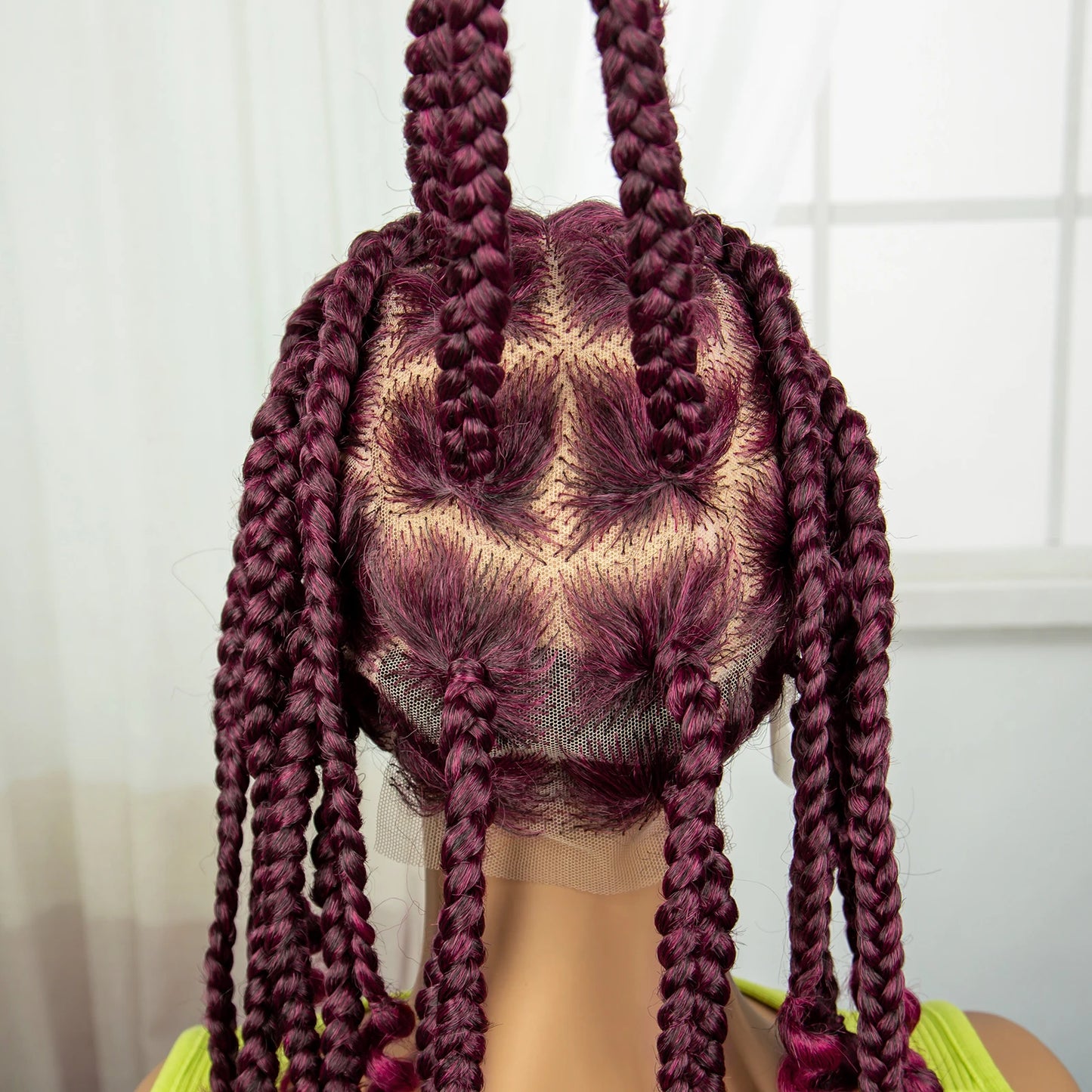 HD Full Lace Knotless Box Braids Wig with Curly Ends | Baby Hair Luxegan