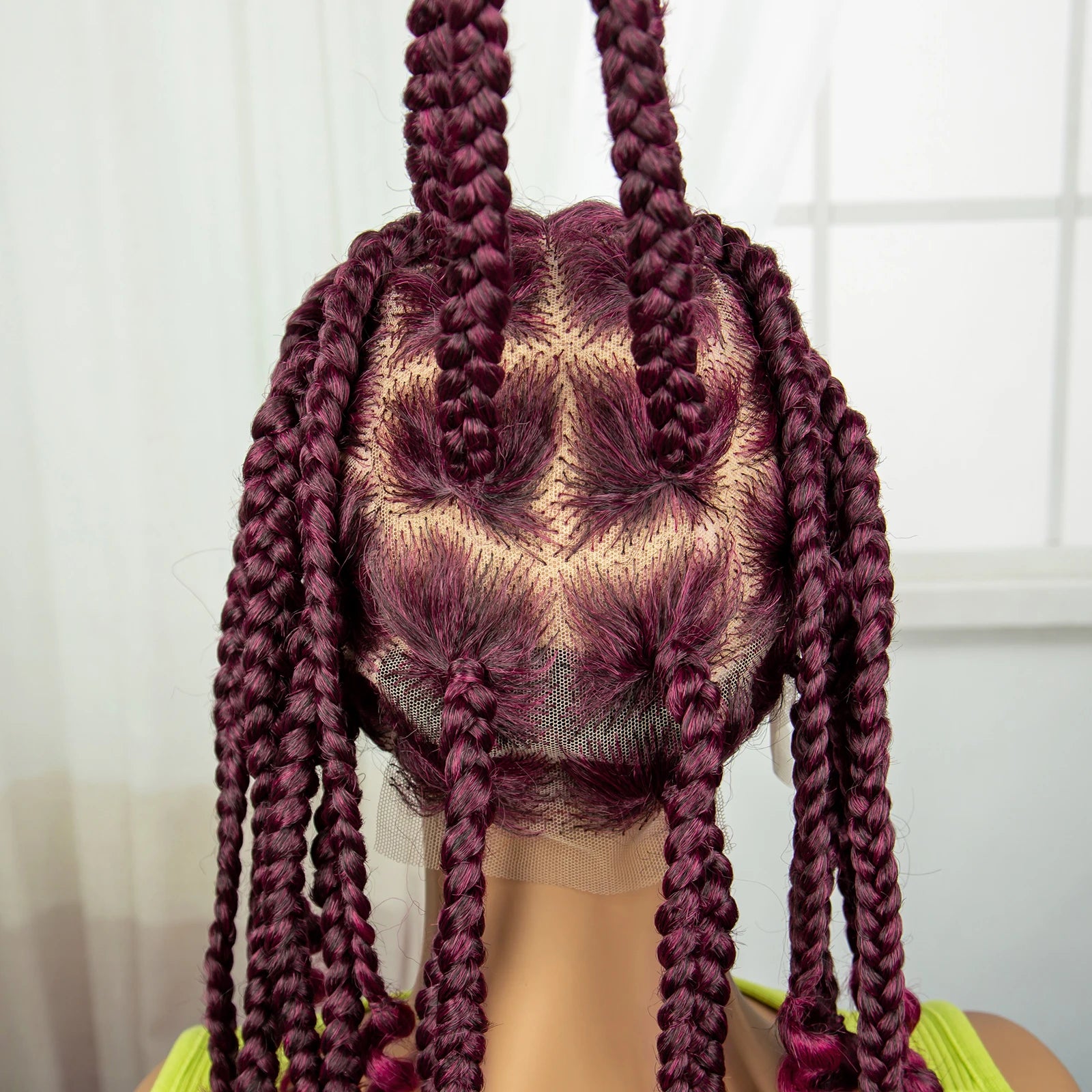 HD Full Lace Knotless Box Braids Wig with Curly Ends | Baby Hair Luxegan