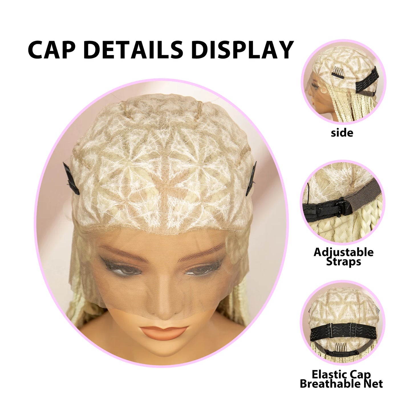 Boho Box Braided Wig with Curly Hair | Goddess Locs Accents | Full Lace Brown Braids Wig | Bohemian Box Braid Wig