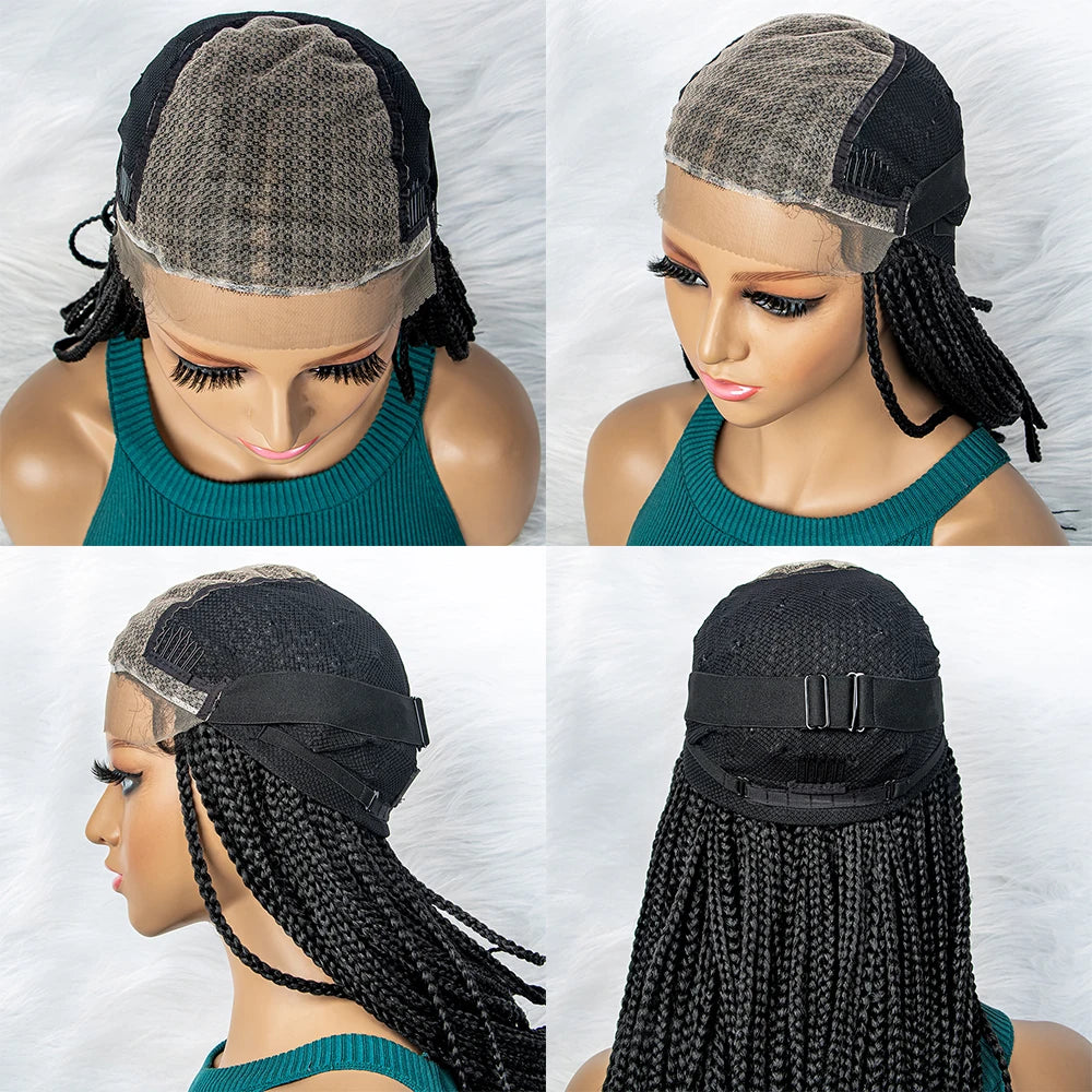 Goddess Box Braids Lace Front Wig | Transparent Full Lace Synthetic Braided Wig Luxegan