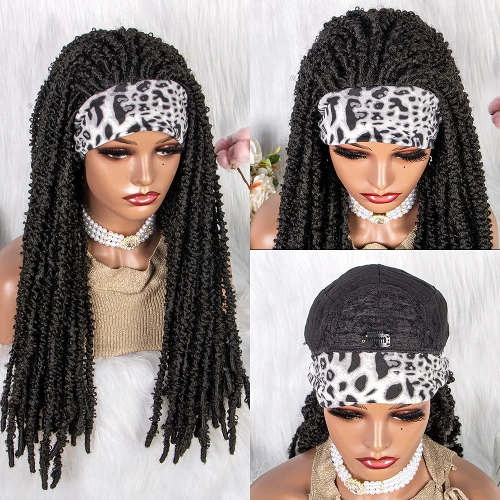 22" Curly Box Braids Wig | Crochet Hair | Heat Resistant | Daily Wear Luxegan