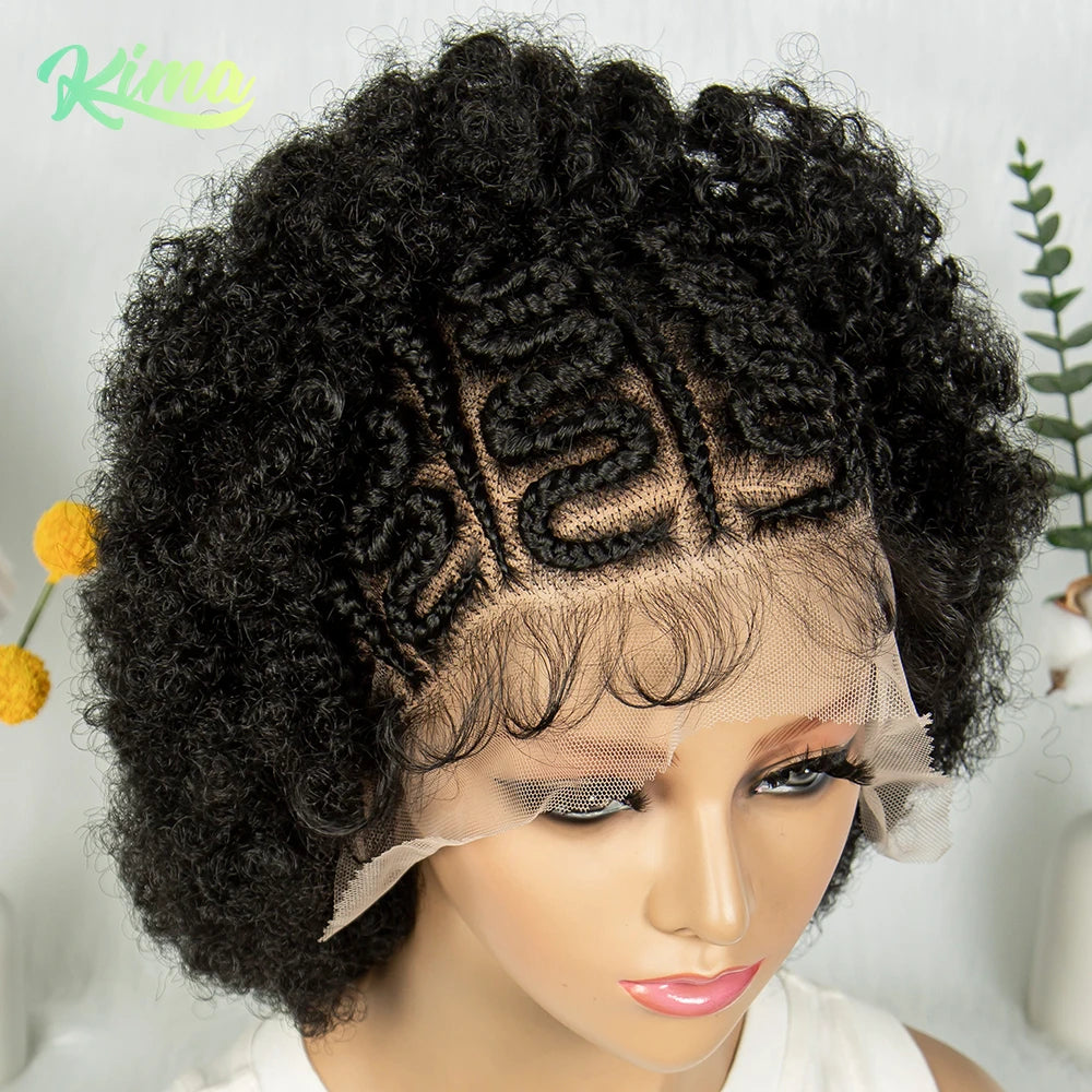 32" Bohemian Twist Braided Full Lace Wig | Curly Ends | Lightweight Synthetic Braids | Black Women