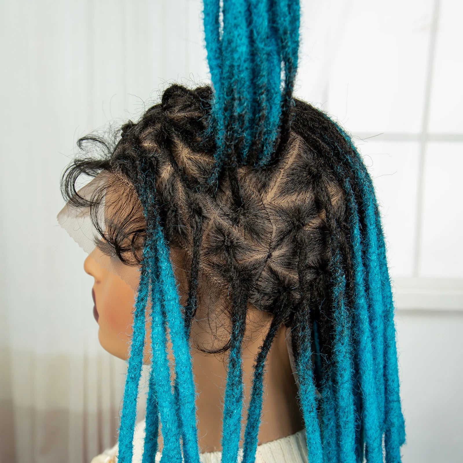 Orange Knotless Faux Locs Braided Wig | Full Lace | Baby Hair Luxegan