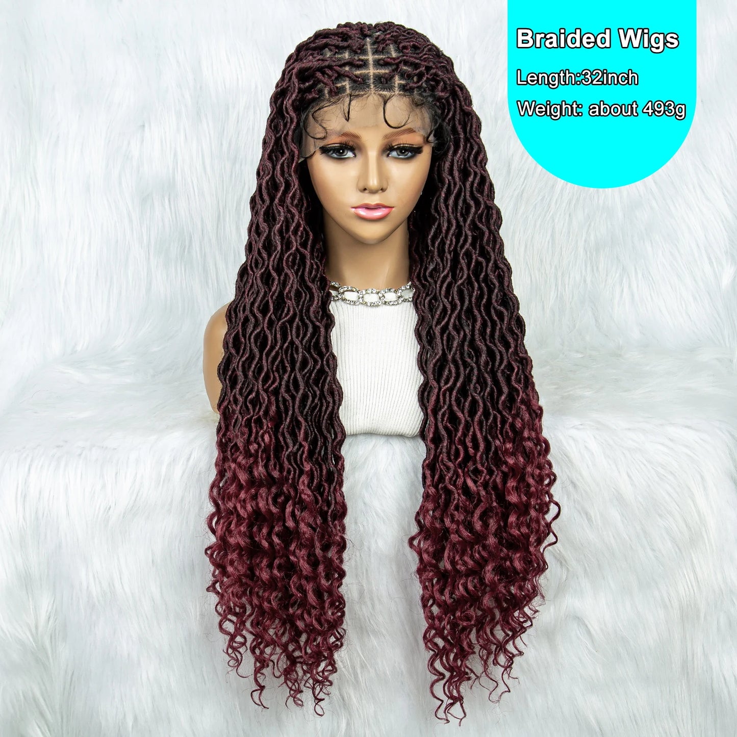 32 Inch Goddess Locs Lace Front Wig | Curly Ends | Faux Locs | Synthetic Hair | With Baby Hair