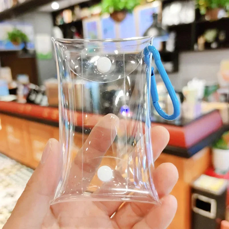 Small Transparent PVC Clear Coin Purse | Mini Female Wallet Pouch for Key, Lipstick & Earphone Storage (Unisex) Luxegan
