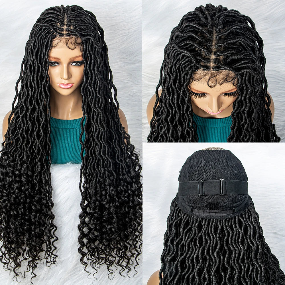 Goddess Box Braids Wig | Curly Ends | Full Lace | Crochet Hair | Black Women Luxegan