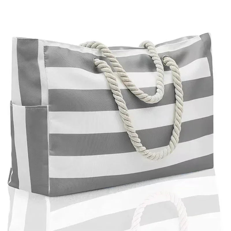 Large Waterproof Beach Tote Bag | Zipper Shoulder Bags & Waterproof Sandproof Swim Pool Bag Luxegan