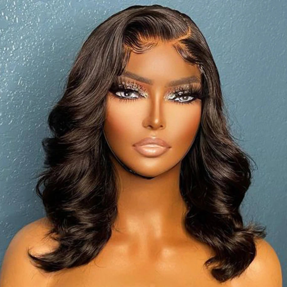 180D Body Wave Human Hair Wig | 13x5x1 Lace Part Bob & Frontal Wigs (Brazilian Remy) Luxegan