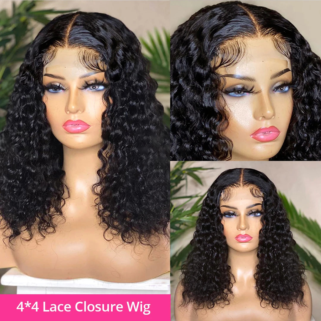 12A Deep Wave Bob Wig | Glueless | Ready to Go | Lace Frontal & Closure Options | Brazilian Remy Human Hair