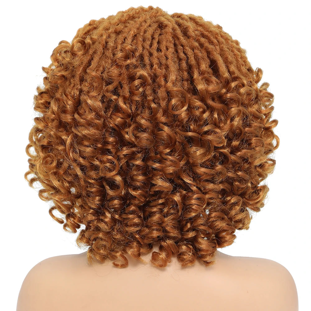 10" Braided Bob Wig | Afro Dreadlock Wig | Curly Ends | Synthetic Crochet Wig | Cosplay