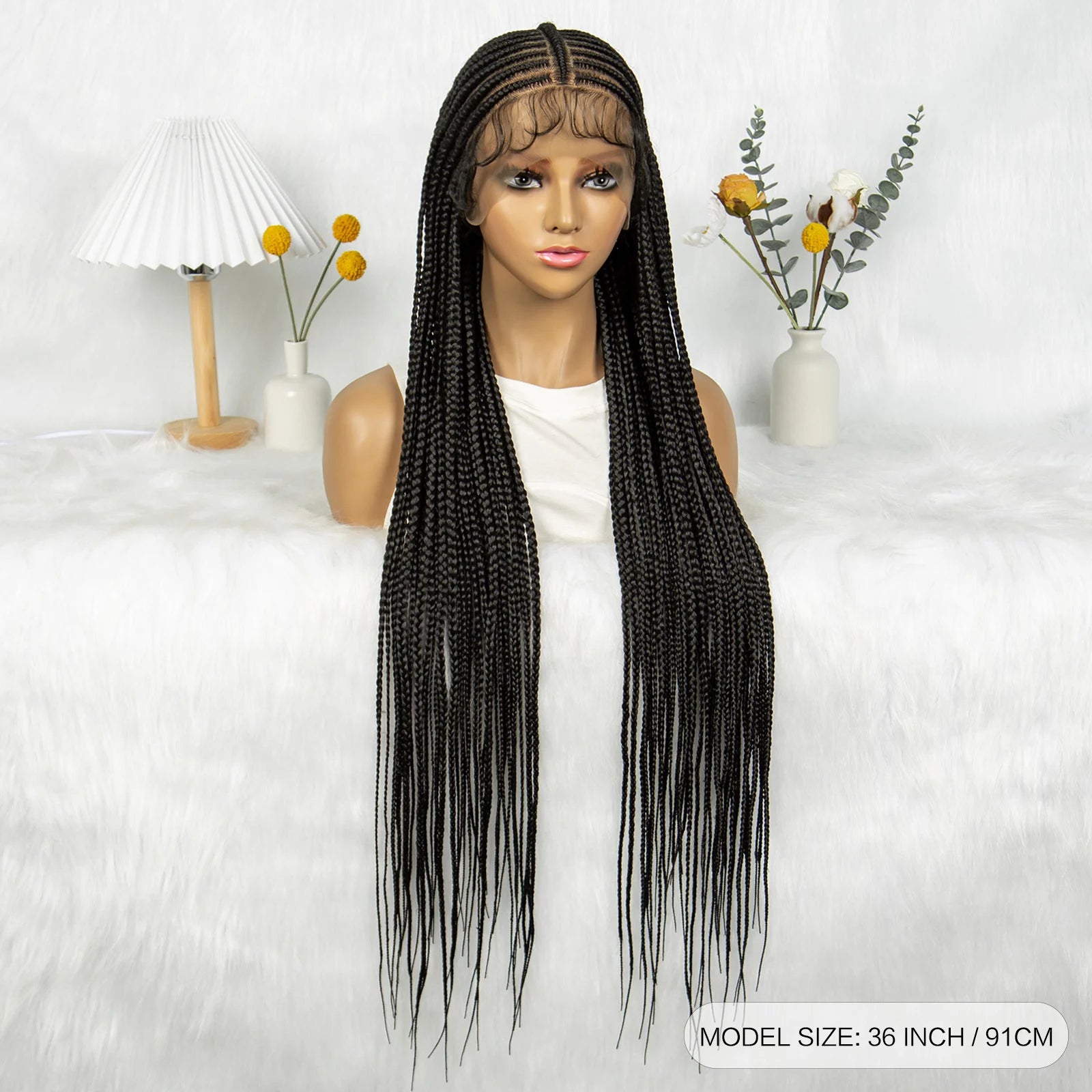 Long Black Twisted Dreadlocks Wig | Transparent Full Lace Front Luxegan