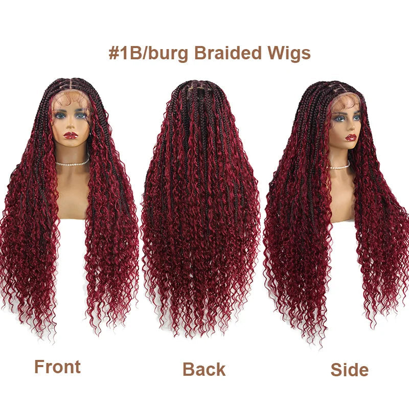 32" Blonde Goddess Locs Wig | Boho Braids & Curls | Full Lace Front | Baby Hair | Synthetic Hair