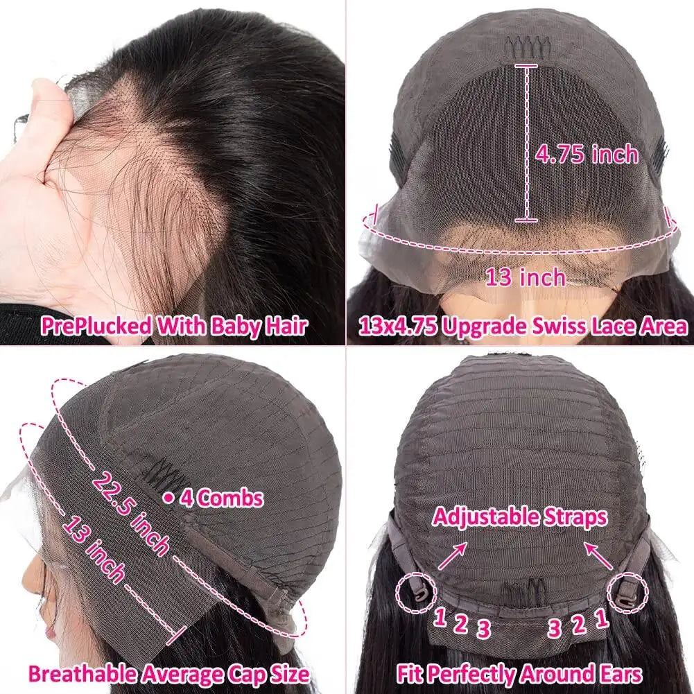 180% Density 13x4 Bone Straight Bob Wig | Brazilian Remy Hair | Transparent Lace Frontal Wig - Luxegan