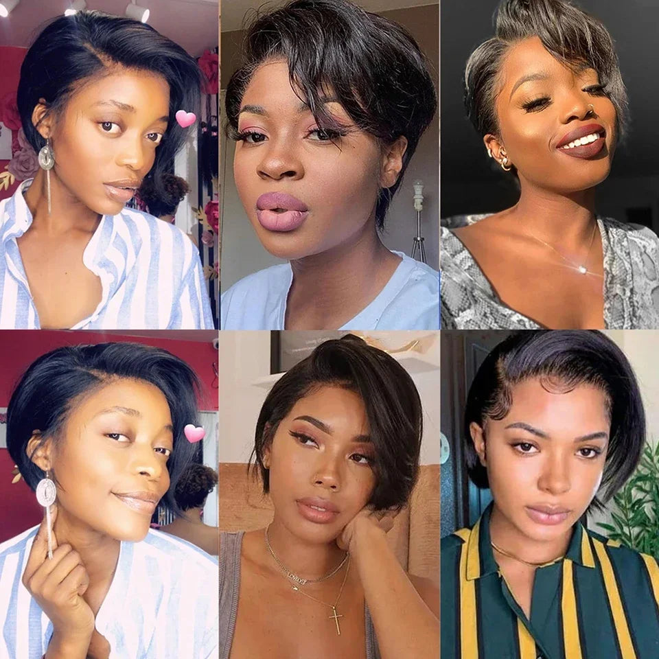 Rebecca Ombre Blonde 613 Pixie Bob Wig | HD Transparent T-Part Lace Front Luxegan