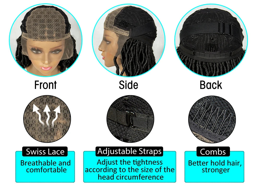 Lightweight Curly End Box Braids Wig | Lace Front Cornrows LuxeganLightweight Curly End Box Braids Wig | Lace Front Cornrows Luxegan